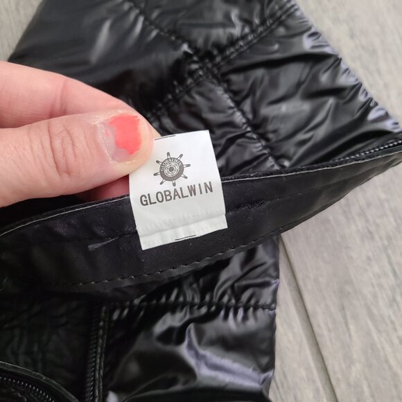 GLOBALWIN Black Quilted Knee-High Block Heel Winter Boots Women’s Size 9 - Picture 7 of 10